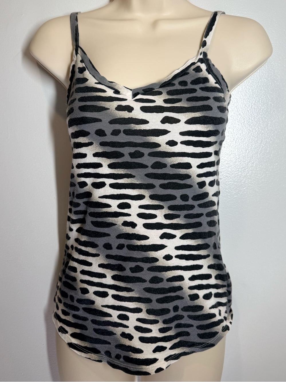 OP Black and White Animal-Print Satin Cami